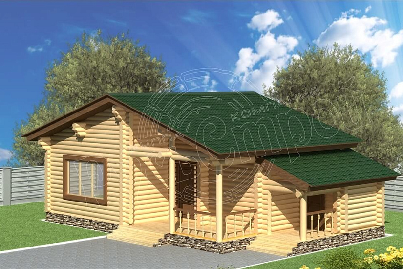 ПРОЕКТ Б-35 БАНЯ ИЗ ОЦИЛИНДРОВАННОГО БРЕВНА