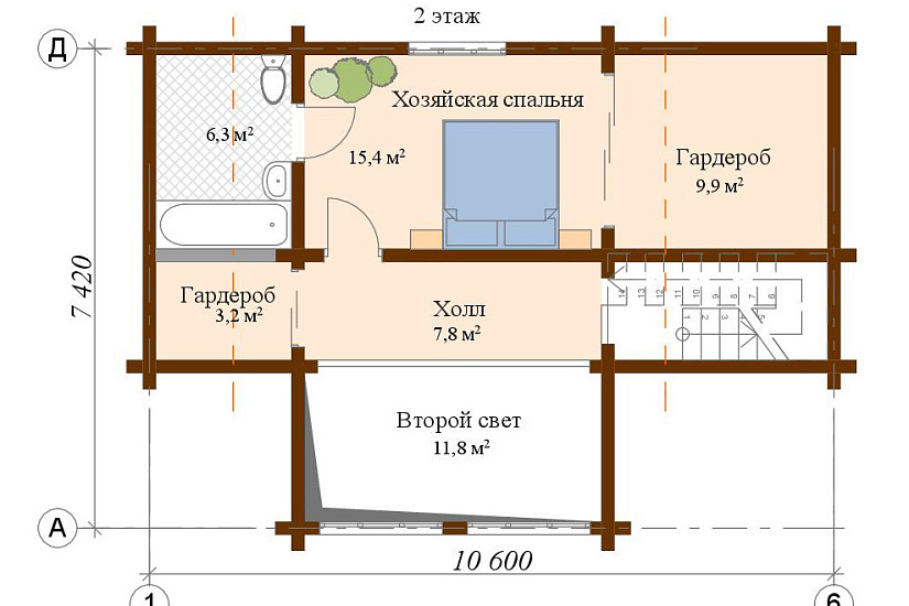 Проект дома из бруса №340