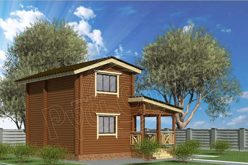 ПРОЕКТ Б-34 БАНЯ ИЗ ПРОФИЛИРОВАННОГО БРУСА