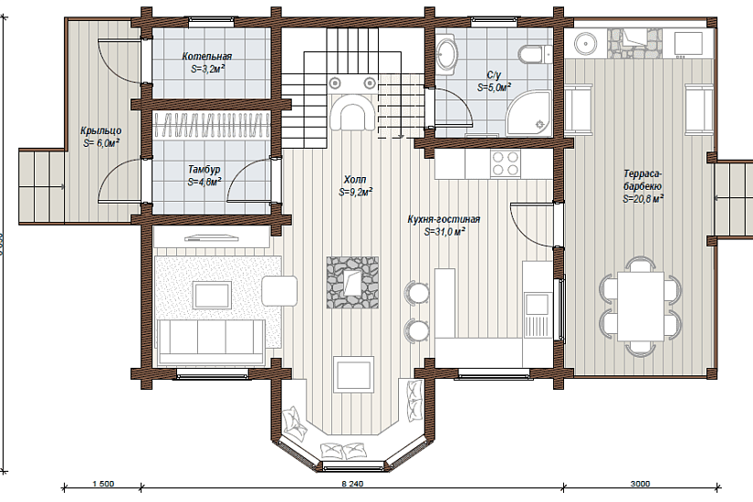 Сапсан Загородный дом 127 м2 Сапсан Загородный дом 127 м2