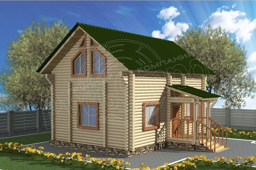 ПРОЕКТ Д-3 ДОМ ИЗ ОЦИЛИНДРОВАННОГО БРЕВНА