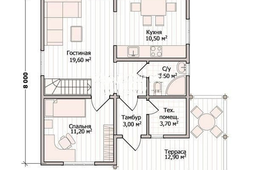 Дом из профилированного бруса ПБ-110