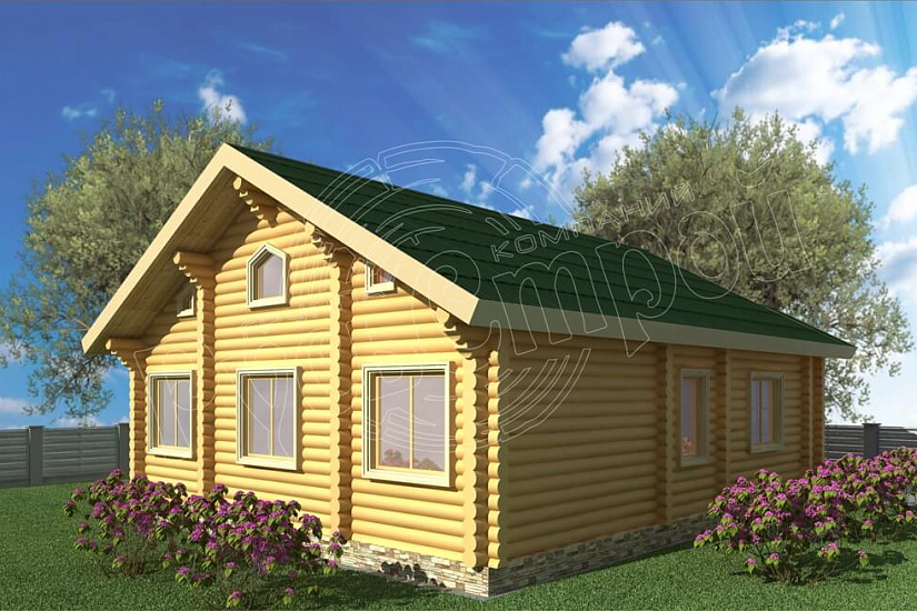 ПРОЕКТ Д-24 ДОМ ИЗ ОЦИЛИНДРОВАННОГО БРЕВНА