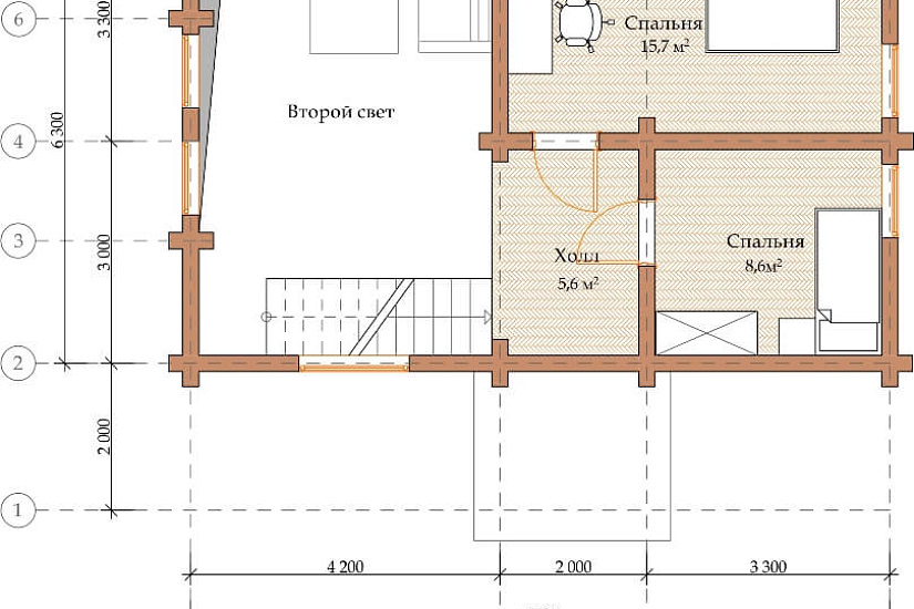 ПРОЕКТ Д-3 ДОМ ИЗ ОЦИЛИНДРОВАННОГО БРЕВНА
