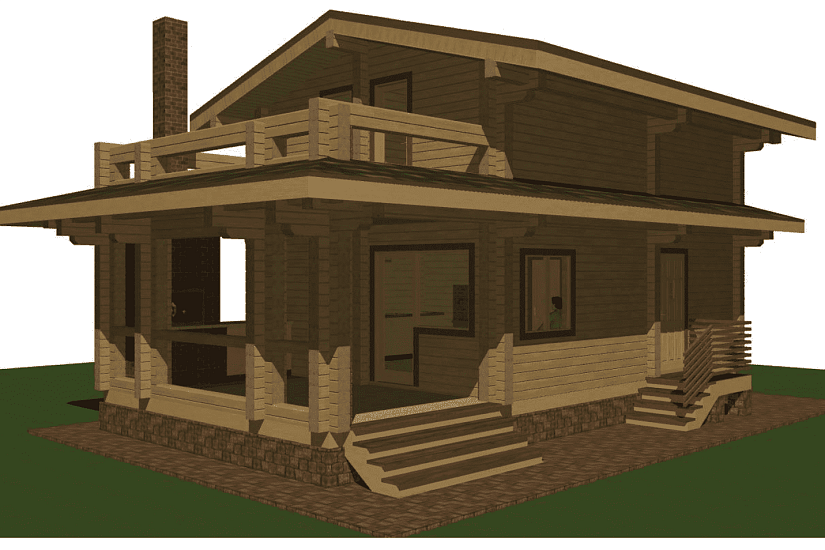 Дом-брус190х140-10190х5500мм-1,5эт-АР