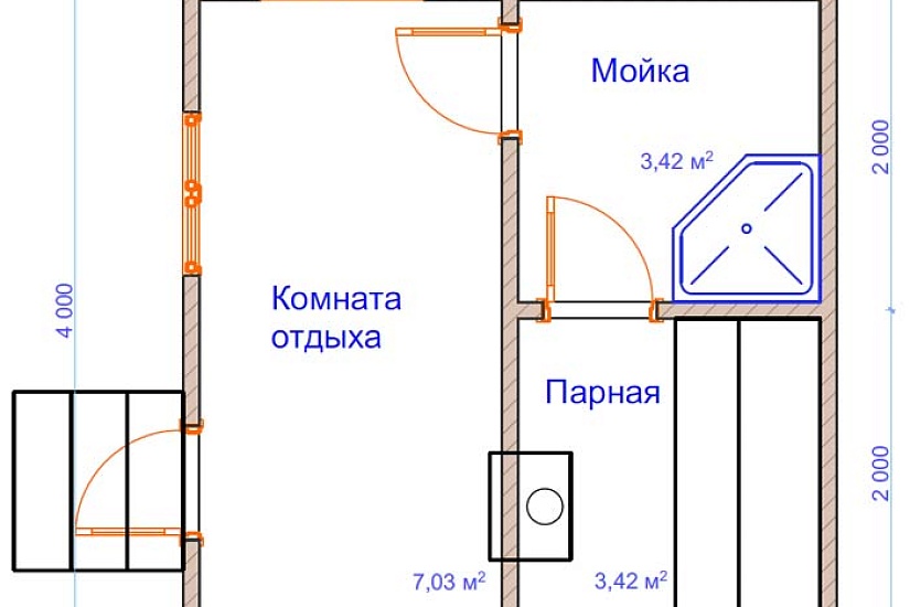 Баня из бруса №2