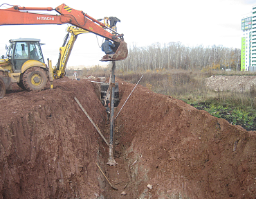 Фундамент систем водоснабжения и водоотведения жилого микрорайона из винтовых свай