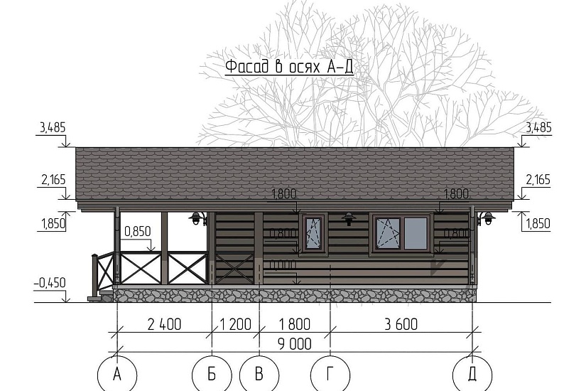 Гостевой дома 6х9-1эт-каркасник-РД Гостевой дома 6х9-1эт-каркасник-РД