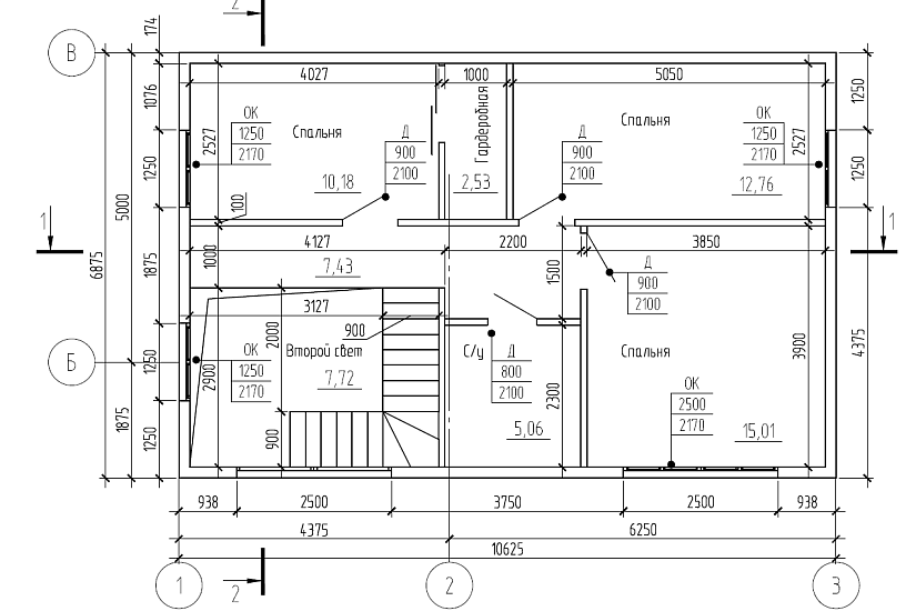 Проект небольшого дома с вторым светом