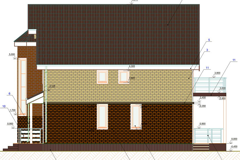 Дом-каркас-10500х9000мм-1,5эт-АР