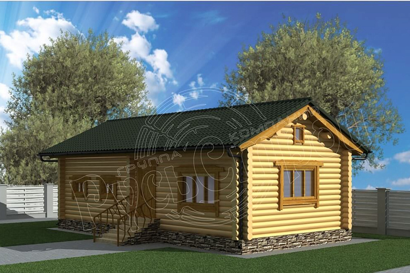 ПРОЕКТ Б-33 БАНЯ ИЗ ОЦИЛИНДРОВАННОГО БРЕВНА