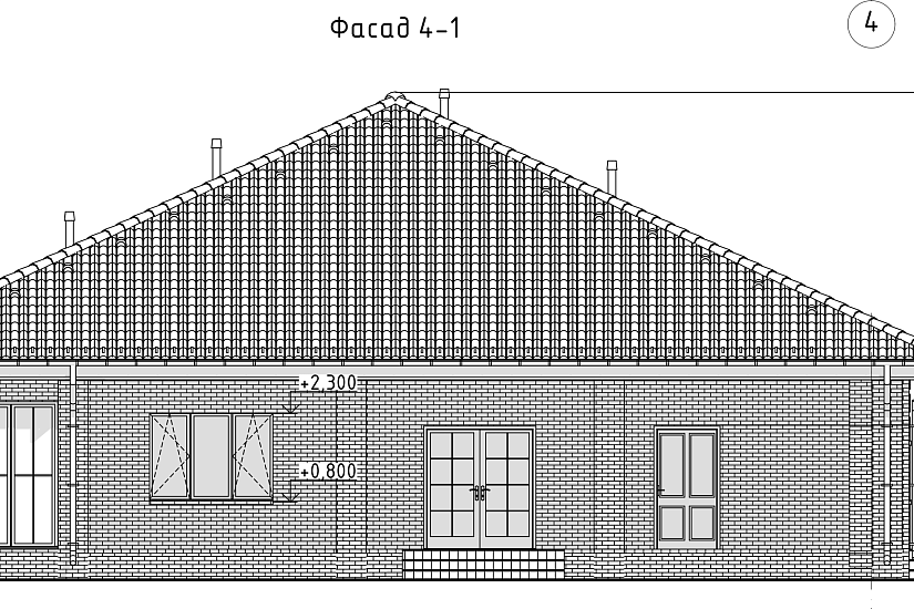 Жилой дом-блочный 390мм-17955х8995мм-1эт-АР-КР