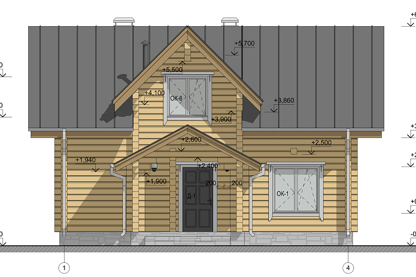 Баня-брус200х200мм-9150х7800мм-1,5эт-АР