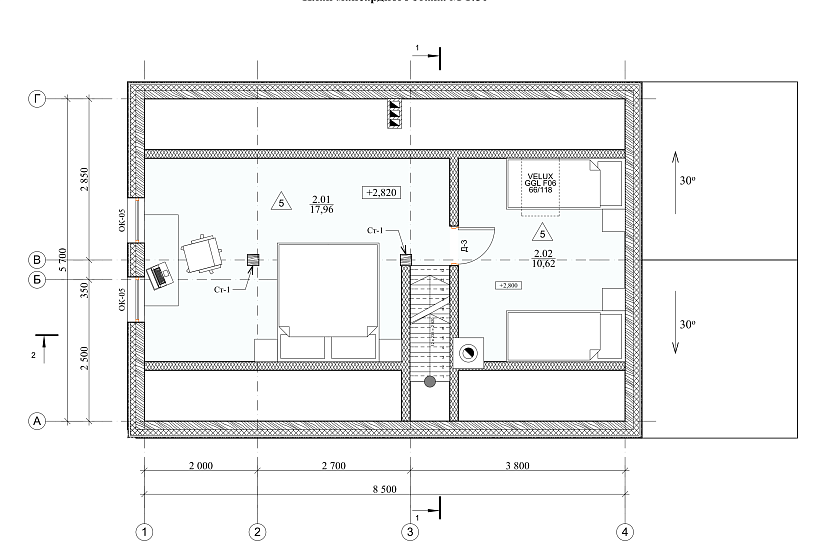 Дом-1,5эт-брус150мм-8500х5700мм-АР Дом-1,5эт-брус150мм-8500х5700мм-АР