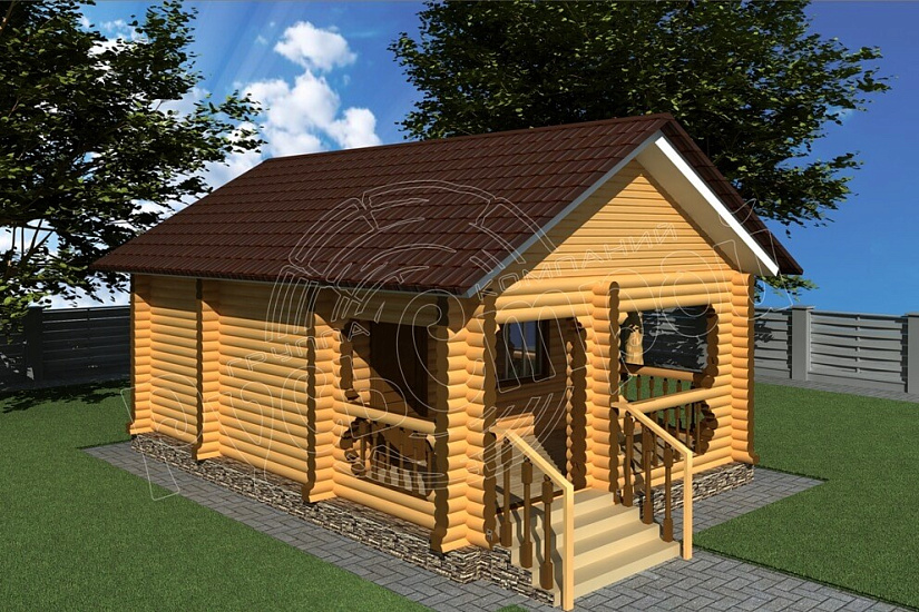 ПРОЕКТ Б-28 БАНЯ ИЗ ОЦИЛИНДРОВАННОГО БРЕВНА