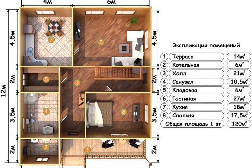 ДОМ ИЗ БРУСА ДБр-219