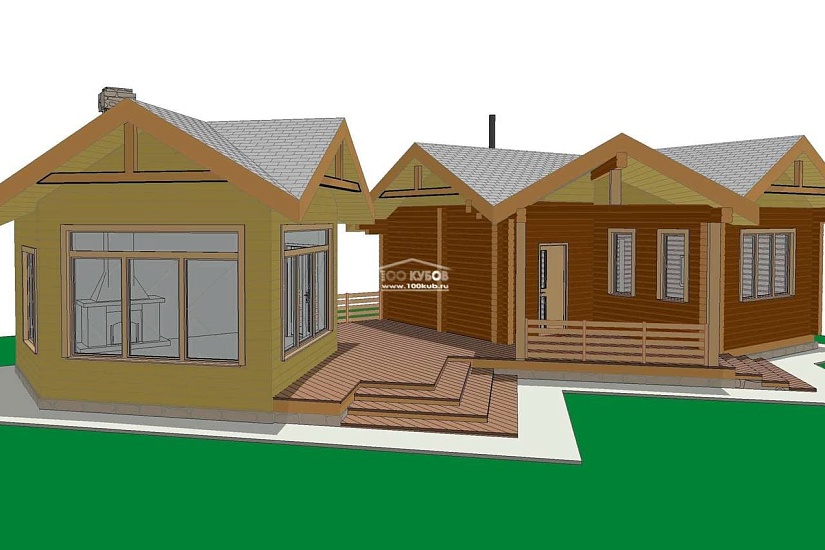 Баня с каминным домиком 2337 Баня с каминным домиком 2337