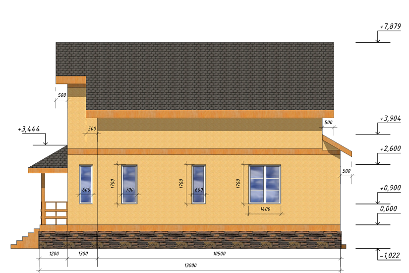 Дом-каркас-285мм-10500х9100-ЭП