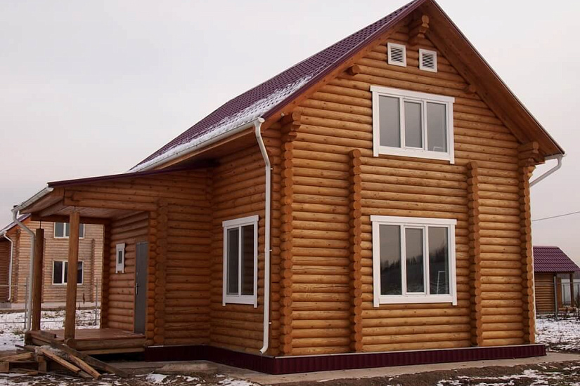 ПРОЕКТ Д-4 ДОМ ИЗ ОЦИЛИНДРОВАННОГО БРЕВНА