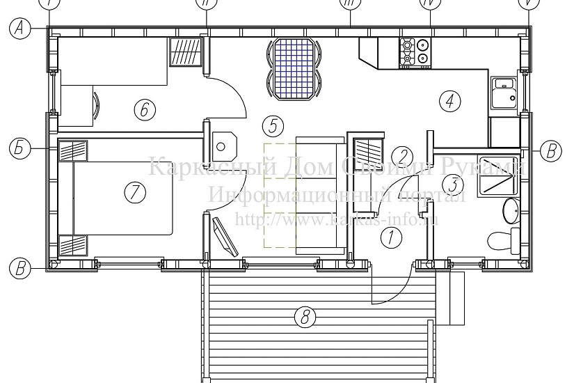 Гостевой дом 9х4,5-1эт-каркасник-КД Гостевой дом 9х4,5-1эт-каркасник-КД