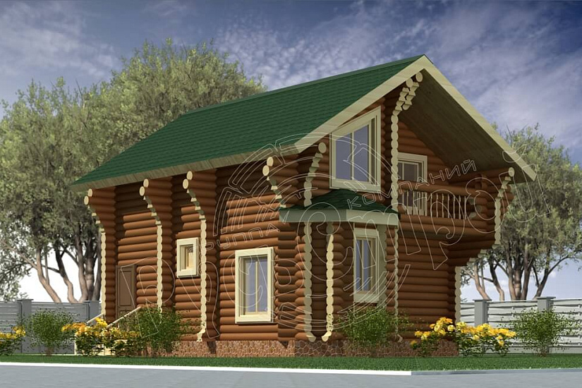 ПРОЕКТ Д-33 ДОМ ИЗ ОЦИЛИНДРОВАННОГО БРЕВНА