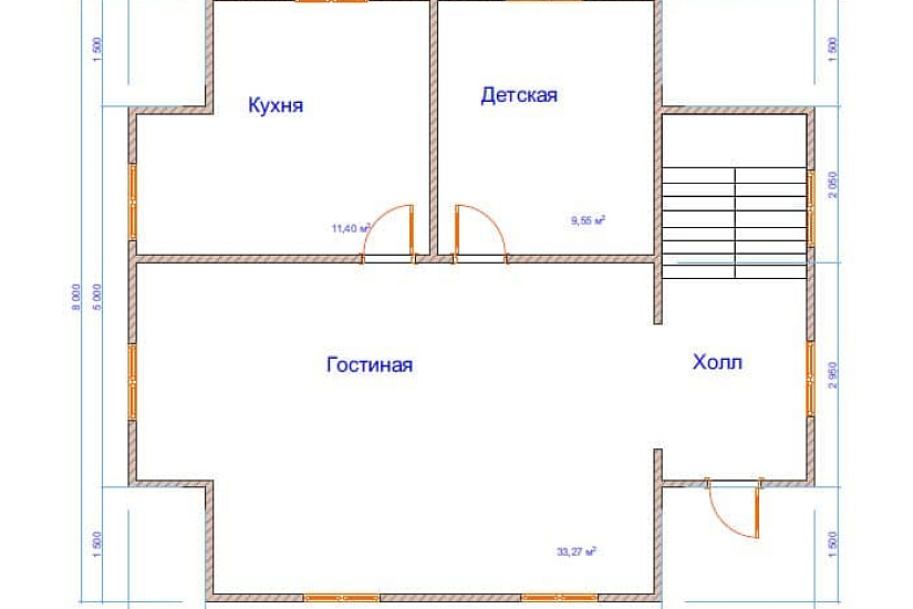 Дом из бруса №29 9x8 м Дом из бруса №29 9x8 м