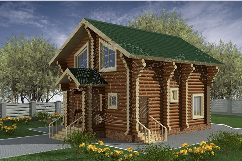 ПРОЕКТ Д-33 ДОМ ИЗ ОЦИЛИНДРОВАННОГО БРЕВНА