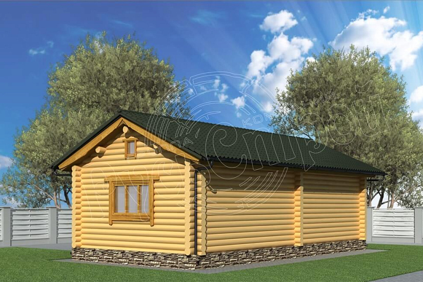 ПРОЕКТ Б-33 БАНЯ ИЗ ОЦИЛИНДРОВАННОГО БРЕВНА