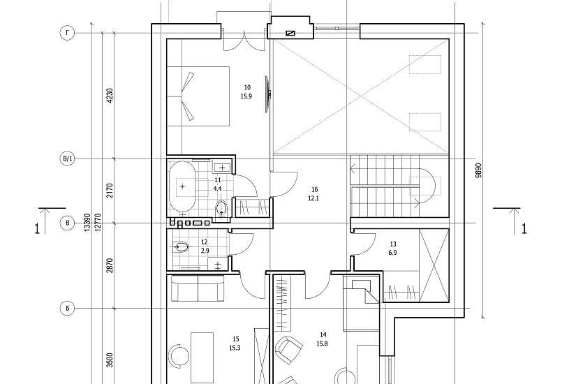 Дом-блочный510мм-10620х13390мм-ЭП
