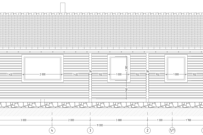 Жилой дом-брус136х136 мм-11000х8000мм-1эт-АР-КР Жилой дом-брус136х136 мм-11000х8000мм-1эт-АР-КР