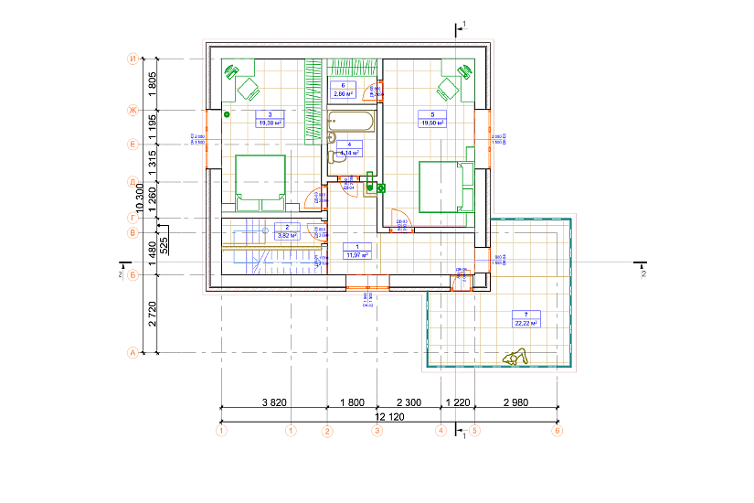 Дом-газобетон-1,5эт-12120х10300мм-АР Дом-газобетон-1,5эт-12120х10300мм-АР