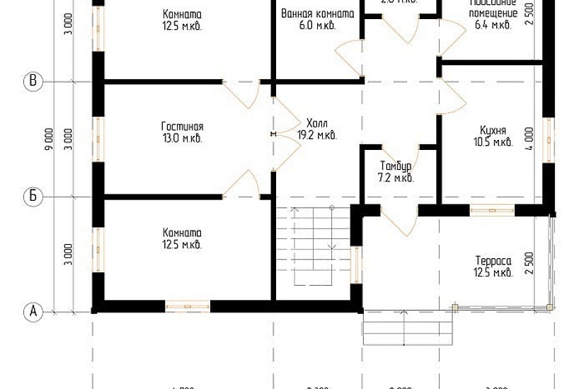 Жилой дом из бруса №6 9x12 м Жилой дом из бруса №6 9x12 м