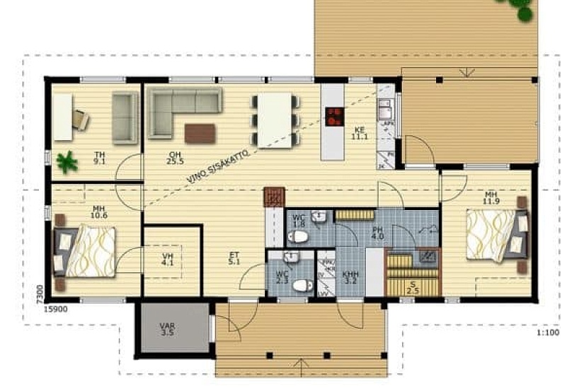 Дом из бруса Красная горка 109