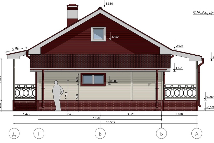 Дом-каркас-14000х10650-1эт-АР