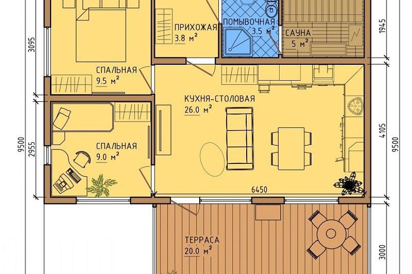 Каркасный дом КД-85