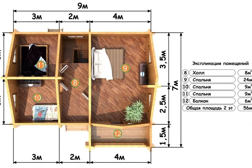 ДОМ ИЗ БРУСА ДБр-110а