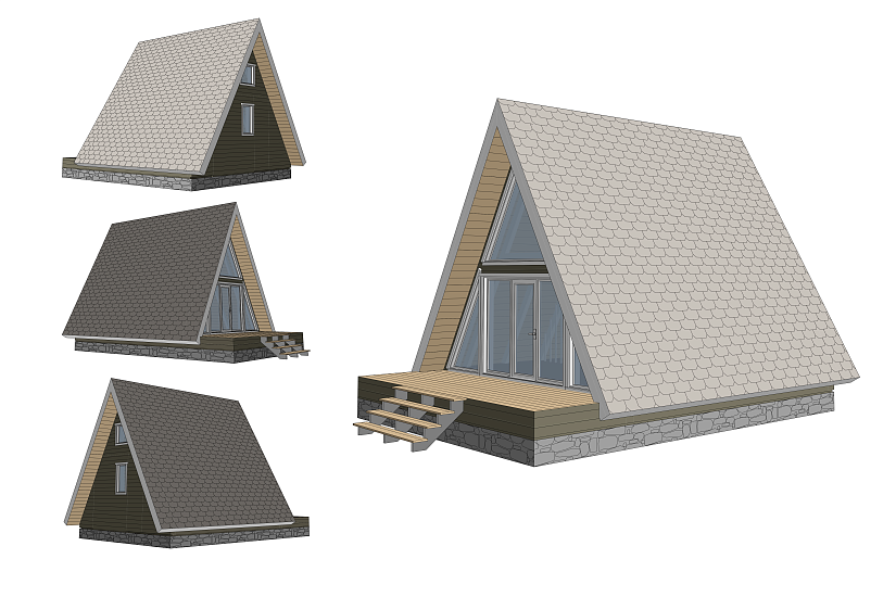 Дом-aframe-каркас-300мм-8000х6000-КР Дом-aframe-каркас-300мм-8000х6000-КР