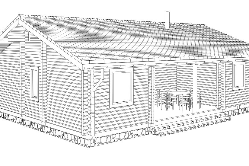 Жилой дом-брус136х136 мм-11000х8000мм-1эт-АР-КР Жилой дом-брус136х136 мм-11000х8000мм-1эт-АР-КР