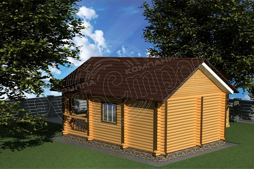 ПРОЕКТ Б-28 БАНЯ ИЗ ОЦИЛИНДРОВАННОГО БРЕВНА