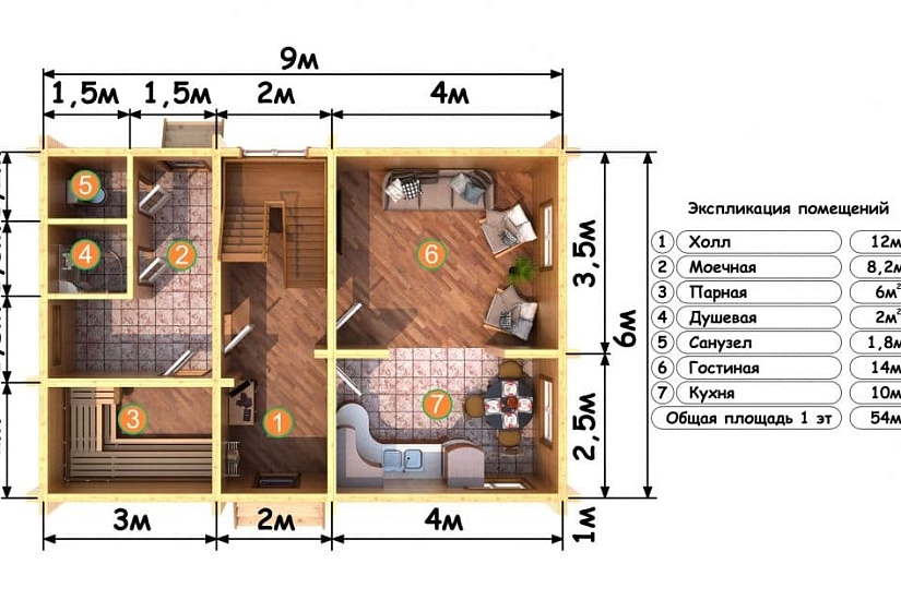 ДОМ ИЗ БРУСА ДБр-110а