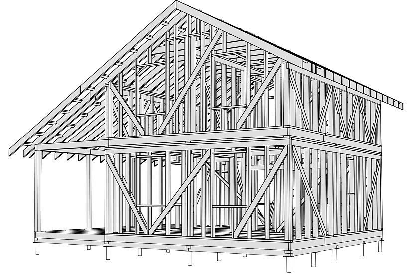 Дом-каркас150мм09000х8000-КР