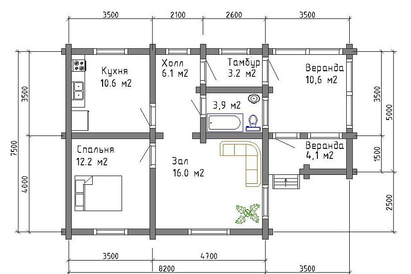 Жилой коттедж №4