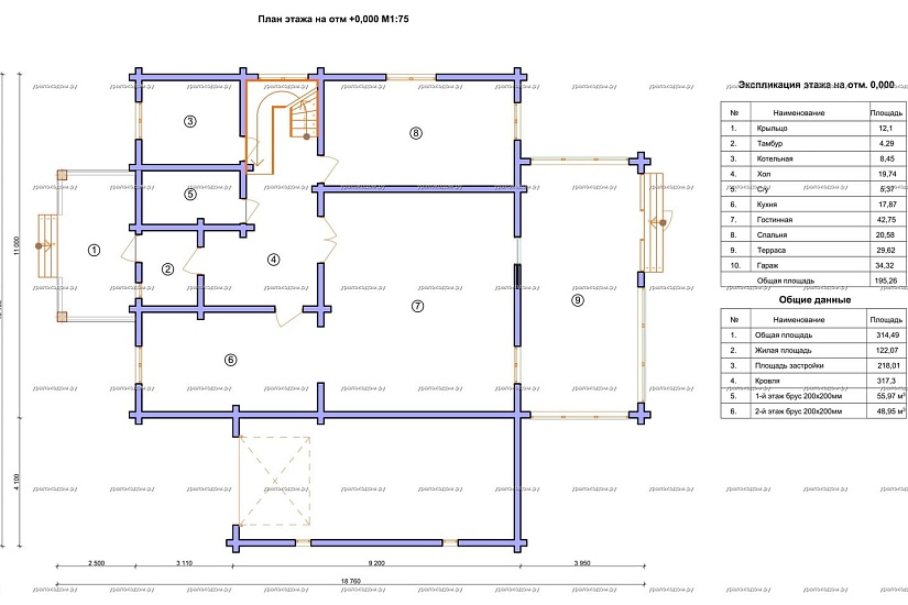 Дом из бруса Алаторка 11+4 на 14+3 314(240 м2) Дом из бруса Алаторка 11+4 на 14+3 314(240 м2)