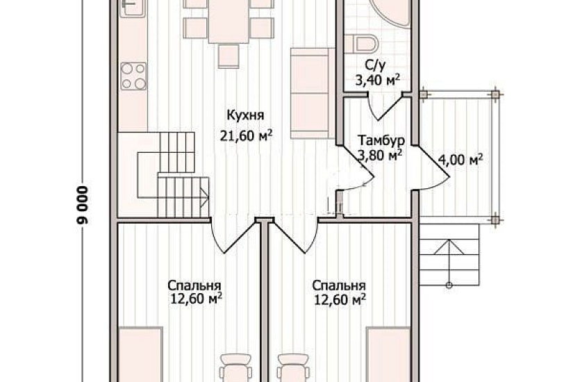 Дом из профилированного бруса ПБ-104