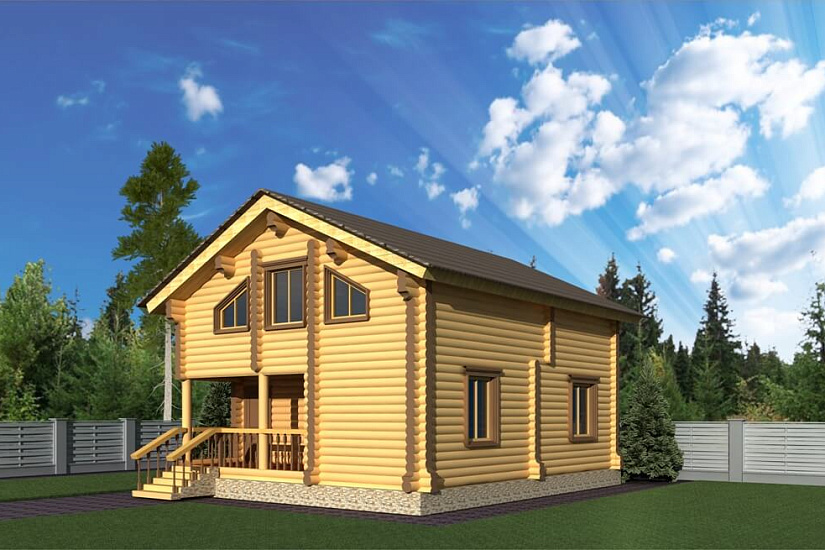 ПРОЕКТ Д-9 ДОМ ИЗ ОЦИЛИНДРОВАННОГО БРЕВНА