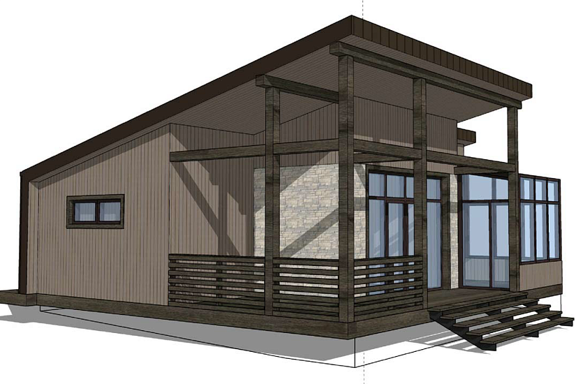 Летний домик-каркас200мм-12800х11040мм-АР Летний домик-каркас200мм-12800х11040мм-АР