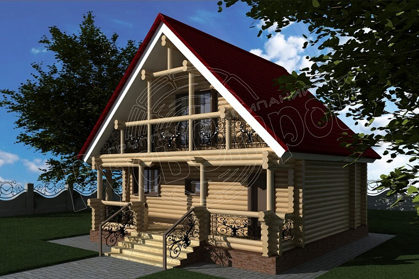 ПРОЕКТ Д-19 ДОМ ИЗ ОЦИЛИНДРОВАННОГО БРЕВНА