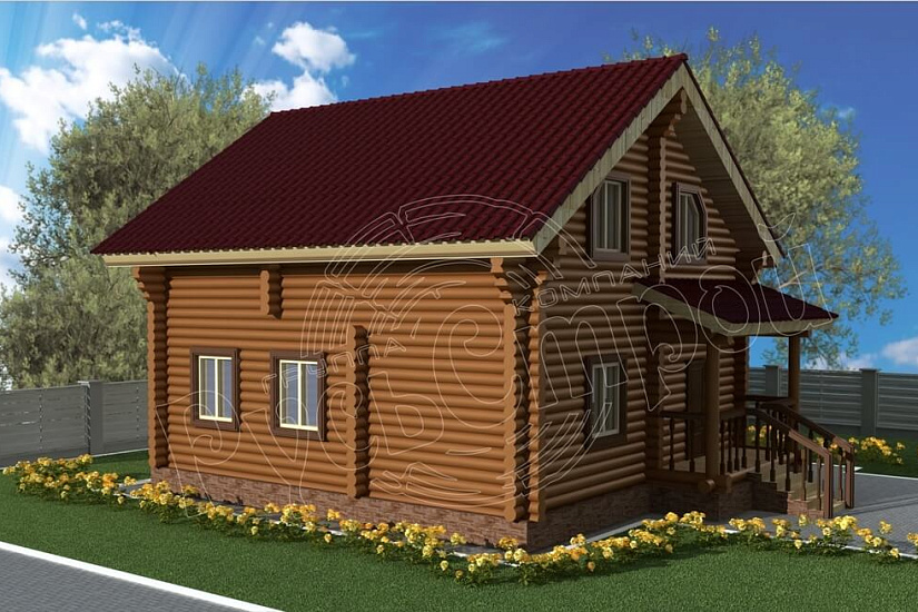 ПРОЕКТ Д-2 ДОМ ИЗ ОЦИЛИНДРОВАННОГО БРЕВНА