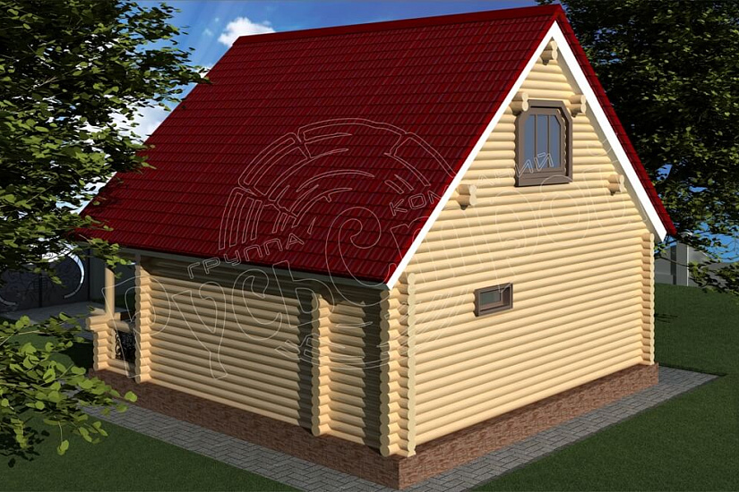 ПРОЕКТ Д-19 ДОМ ИЗ ОЦИЛИНДРОВАННОГО БРЕВНА