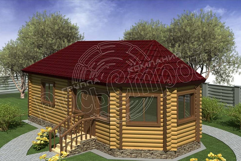 ПРОЕКТ Б-30 БАНЯ ИЗ ОЦИЛИНДРОВАННОГО БРЕВНА